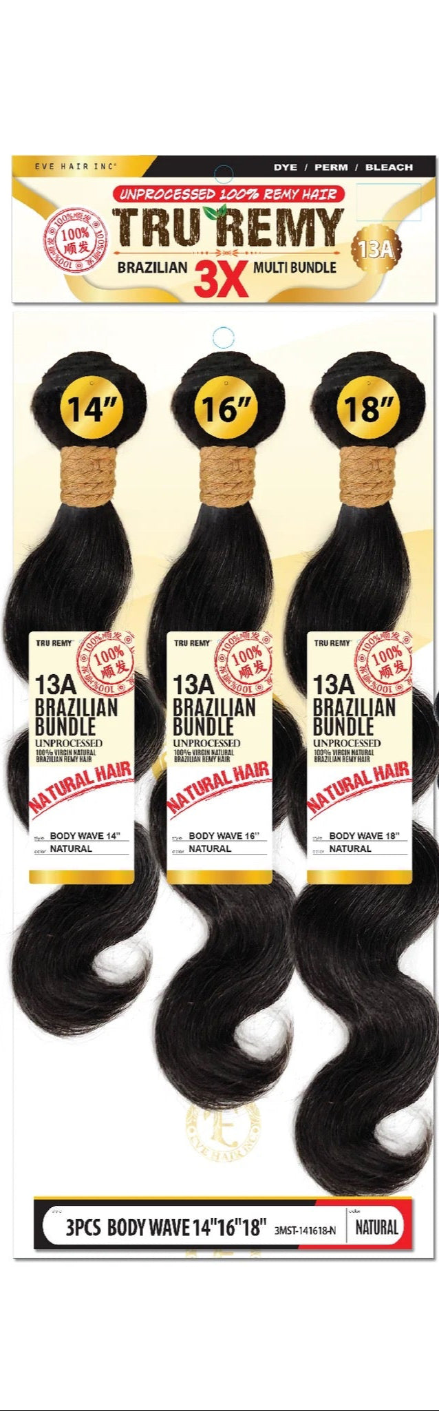 EVE Tru Remy Brazilian 3X Multi Bundle Body Wave