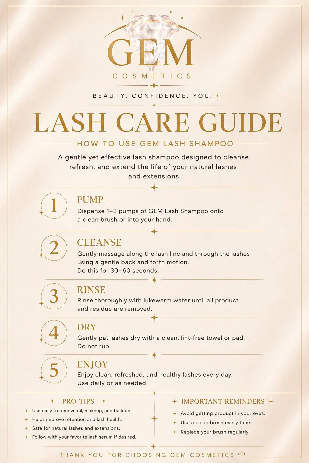 Gem Cosmetics Lash Shampoo 2.03oz