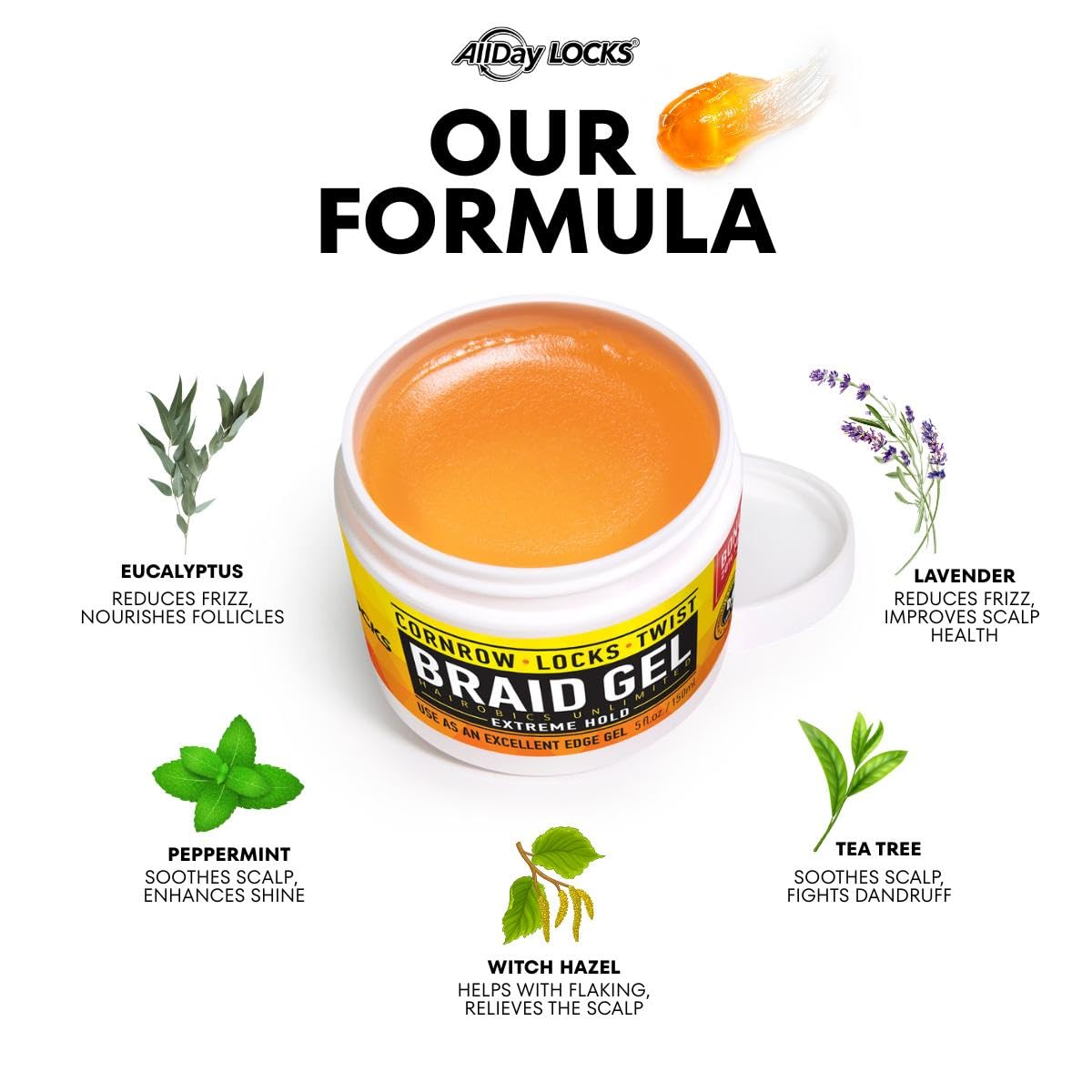 Hairobics AllDay Locks Braid Gel Extreme Hold 32 oz