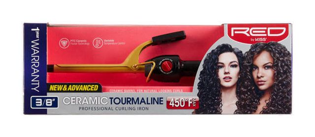 Red Ceramic Ionic Curling Iron 3/8"
