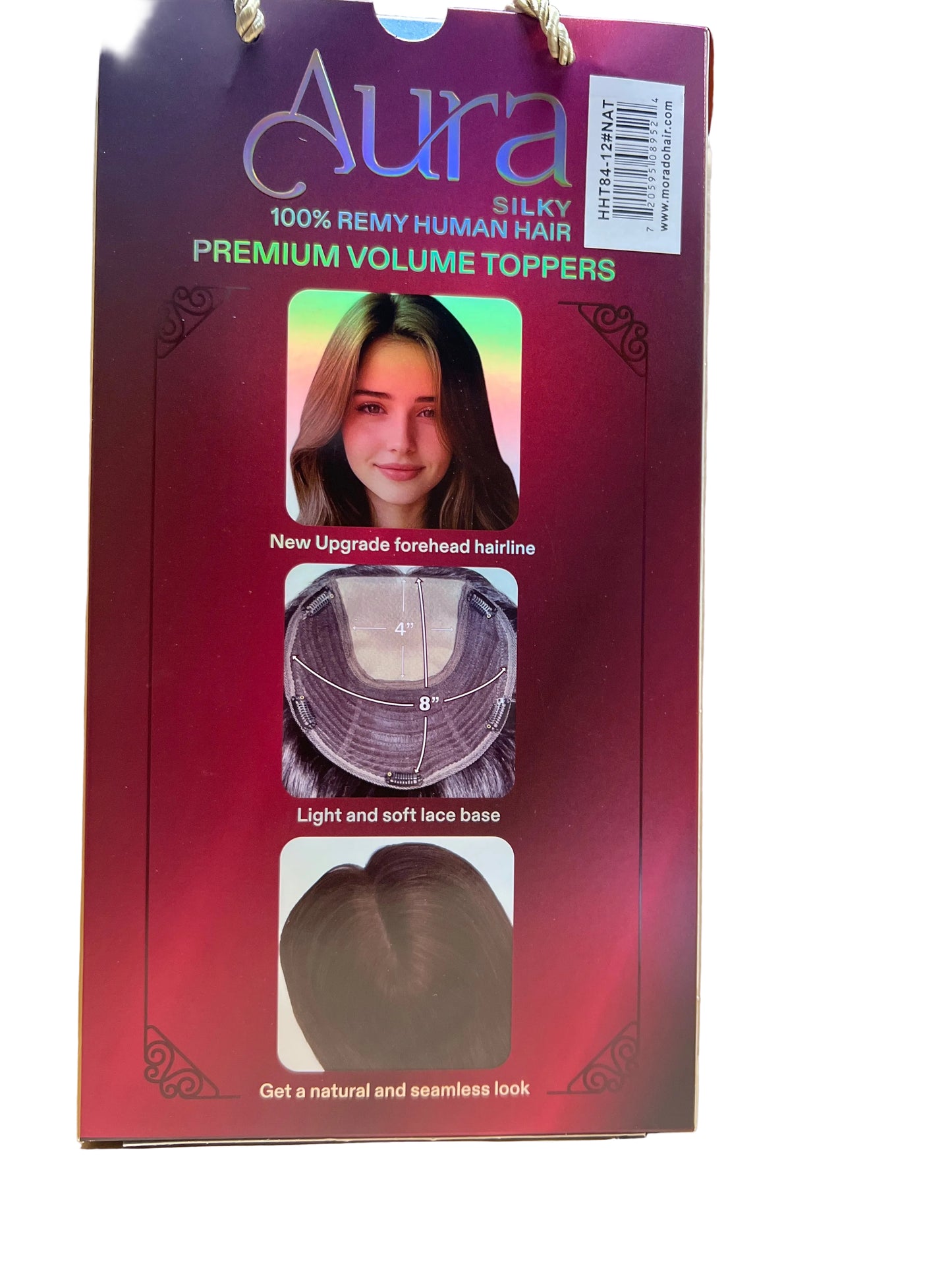 Morado Collection Aura Human Hair Topper 8x8 12"