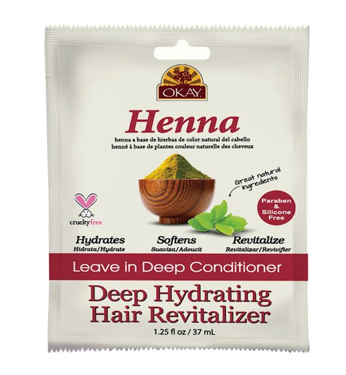 Okay Leave In Conditioner Pack Henna 1.25 oz