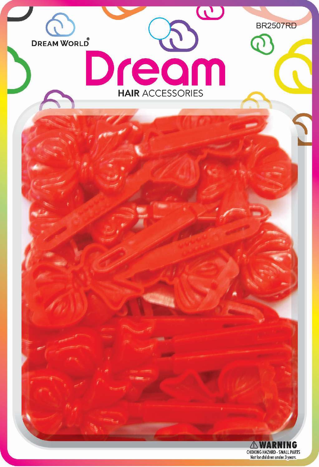 DREAM BARRETTES #07 SOFT RIBBON 28PC RED
