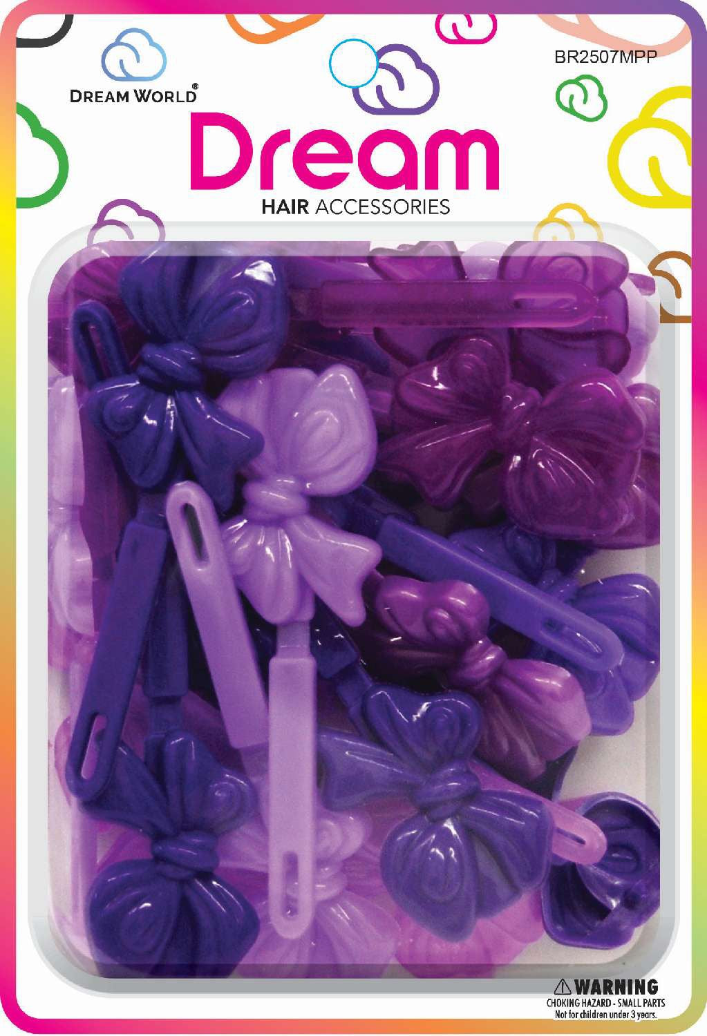 DREAM BARRETTES #07 SOFT RIBBON 28PC MIX PURPLE