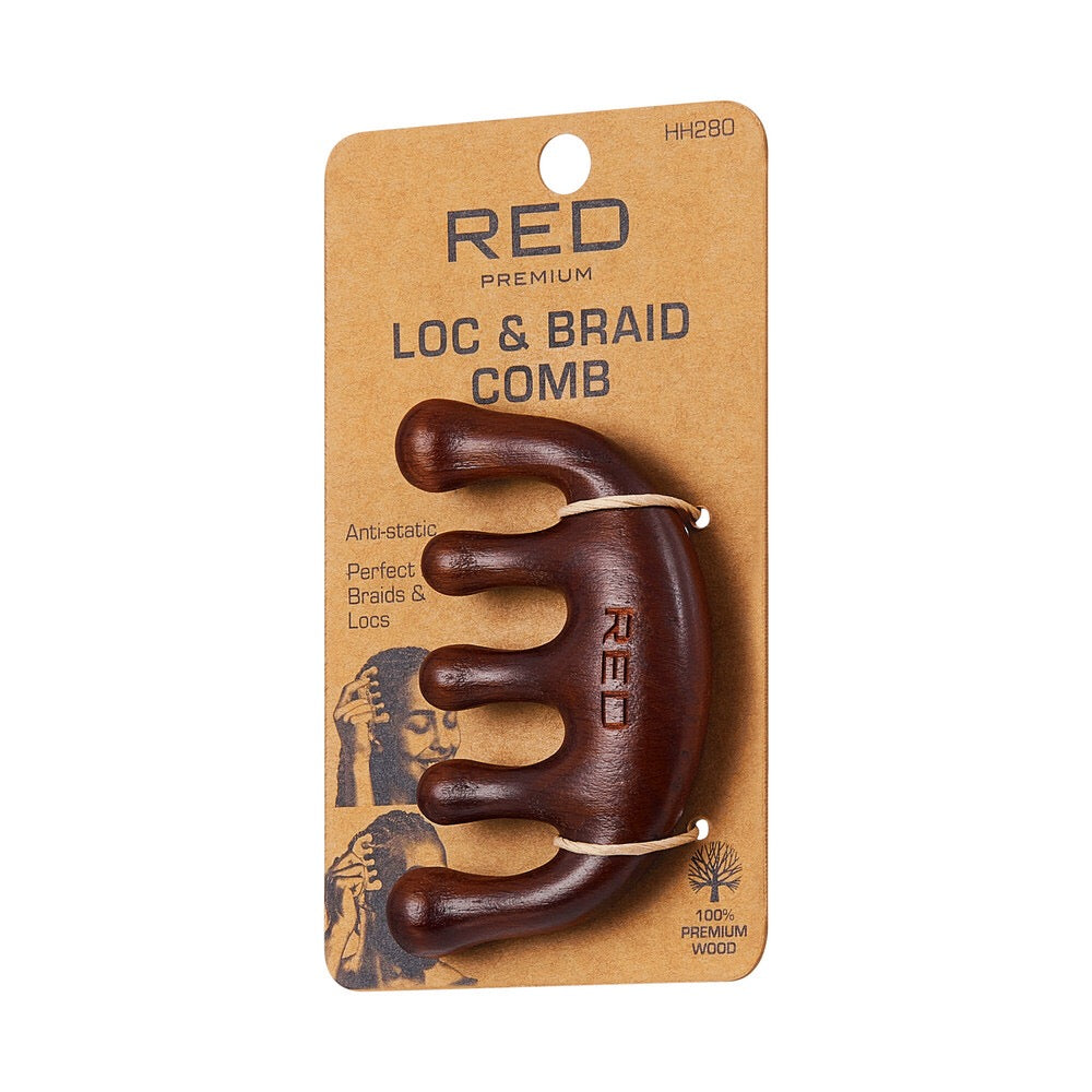 RED Loc and Braid Comb Wood