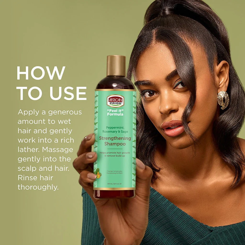 African Pride Feel It Strengthening Shampoo 12 oz