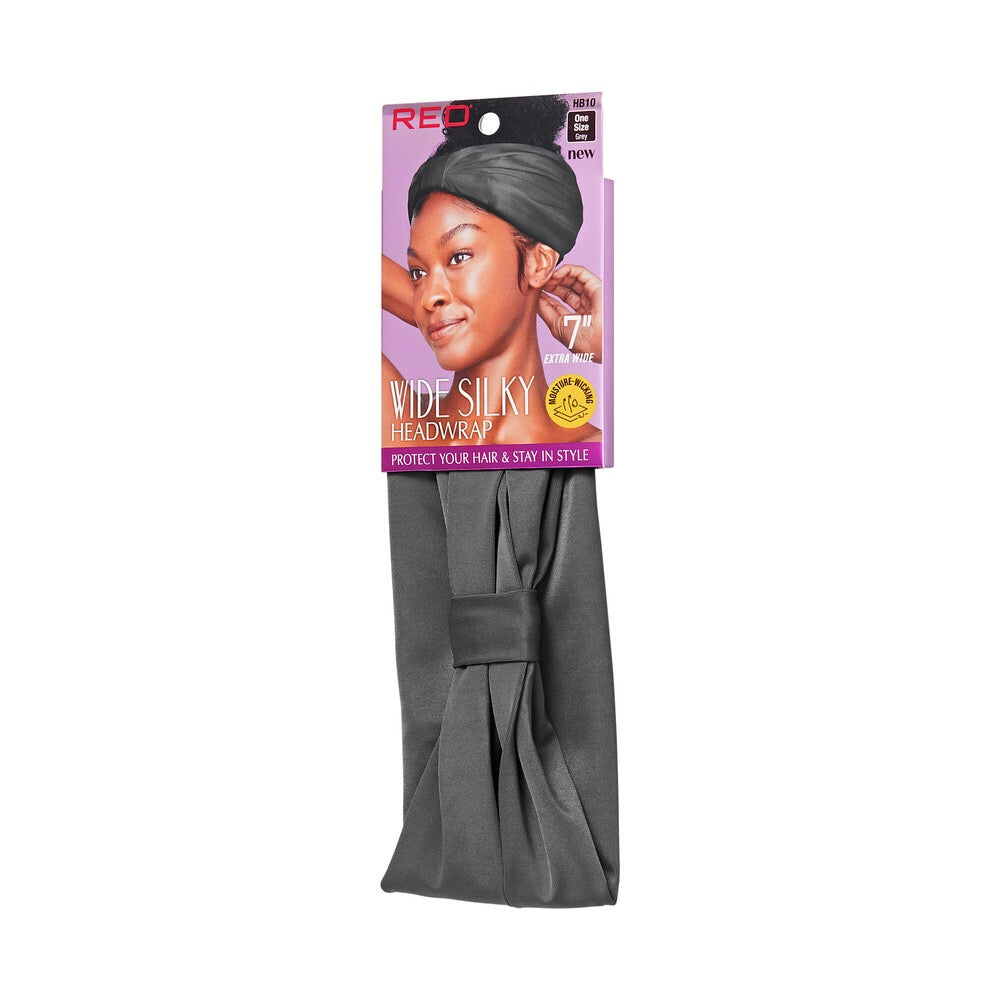 RED Dry Fit Wide Silky Headwrap Grey