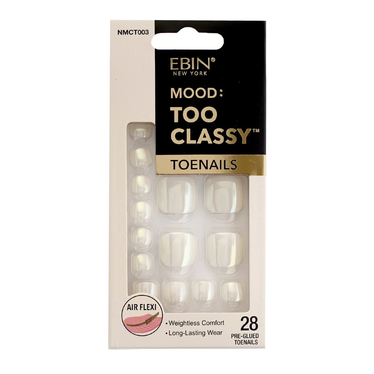 EBIN Too Classy Toenails - White Chrome