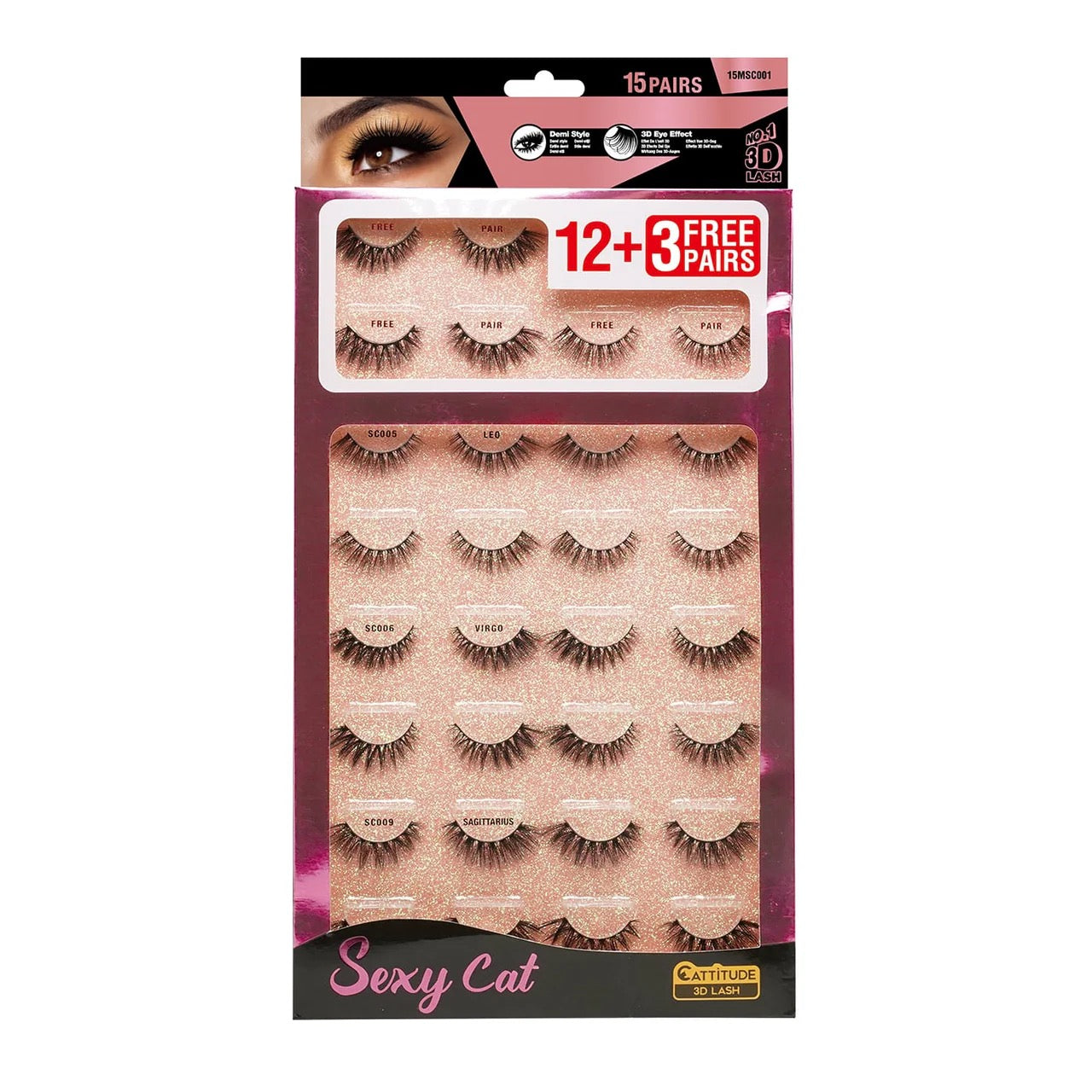 EBIN 15 Pairs Mega Lash Sexy Cat