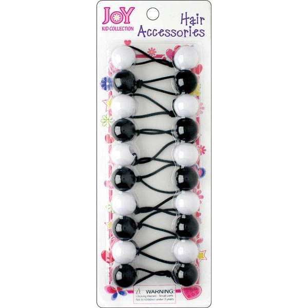 Joy Twin Beads Ponytailers Bobos 20mm 16052 Black & White