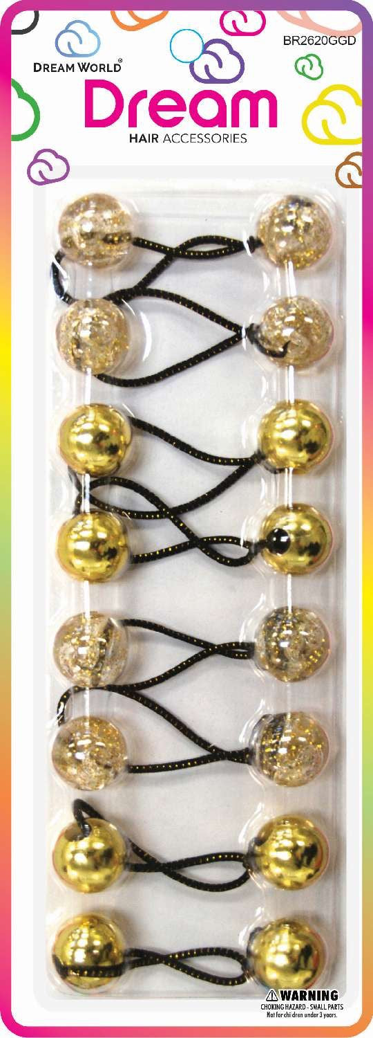 DREAM P/T 20MM 10PC GLITTER GOLD ASSORTED