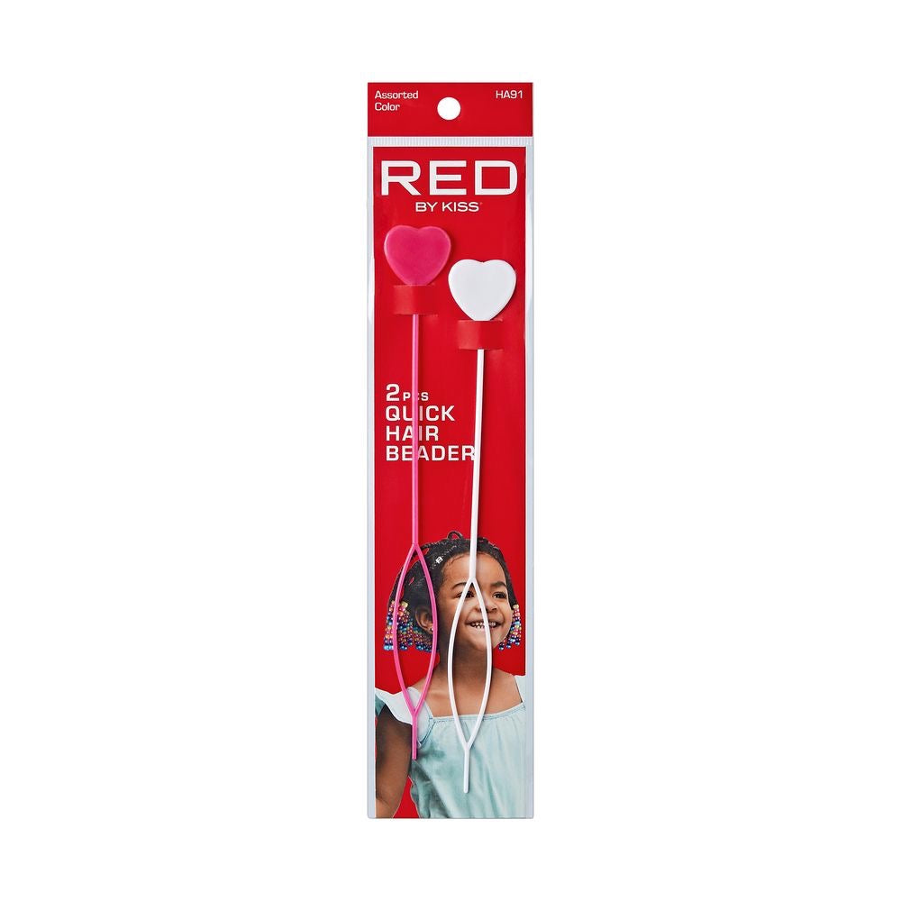RED Hair Beads Hair Beader 2pcs Assorted