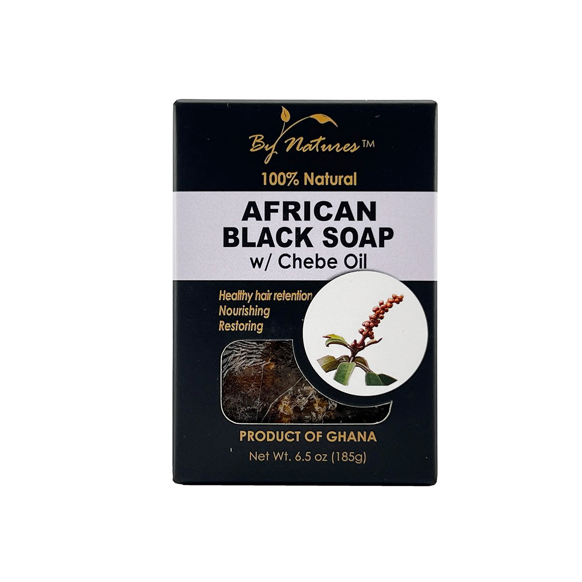 By Natures African Black Soap With Chebe Oil 6.5 oz
