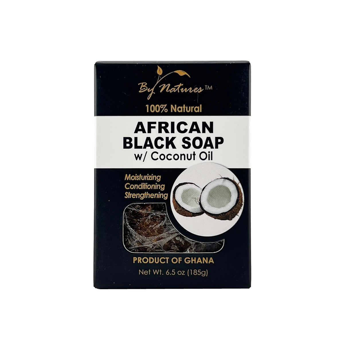 By Natures African Black Soap With Coconut Oil 6.5 oz
