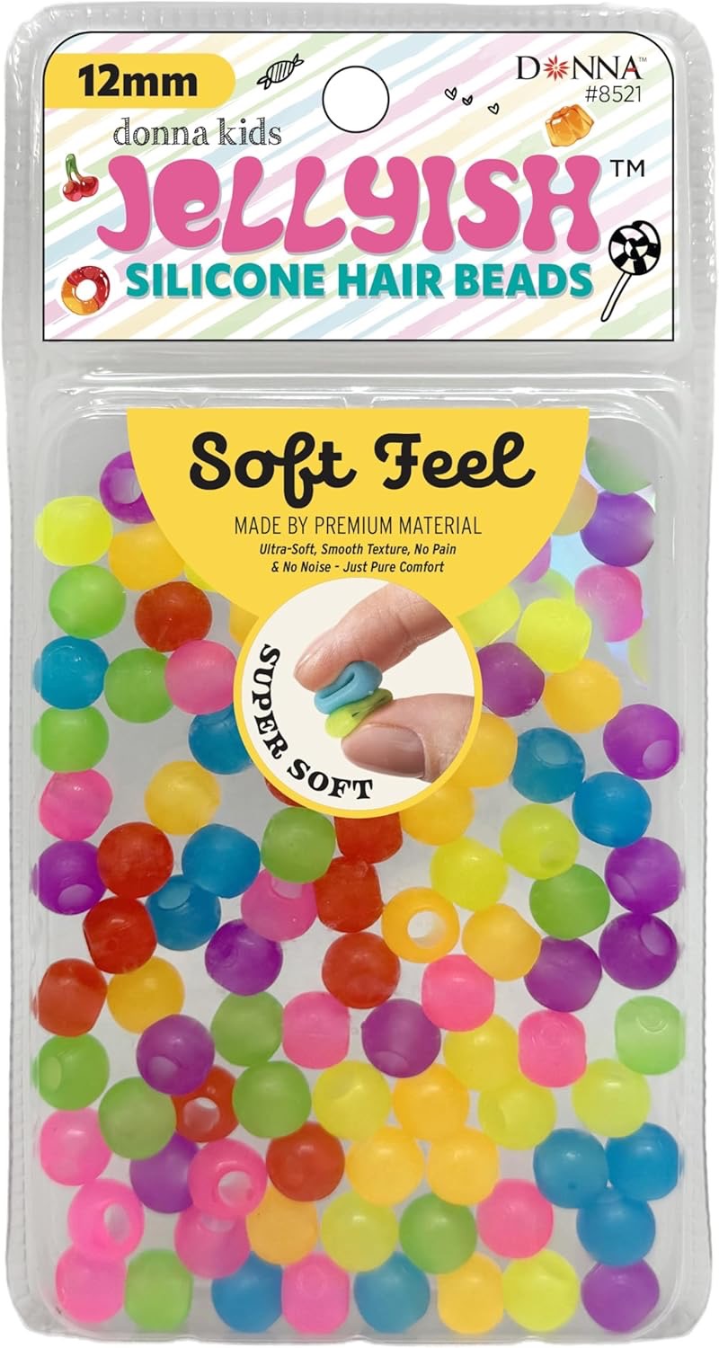 Donna Jellyish Silicone Hair Beads Small Clear Assorted 12mm