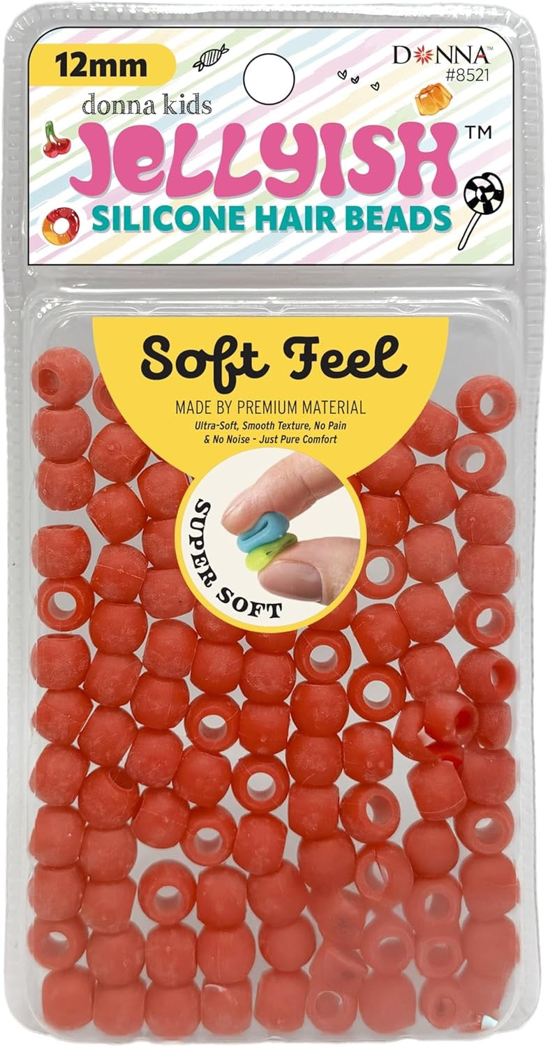 Donna Jellyish Silicone Hair Beads Small Red 12mm