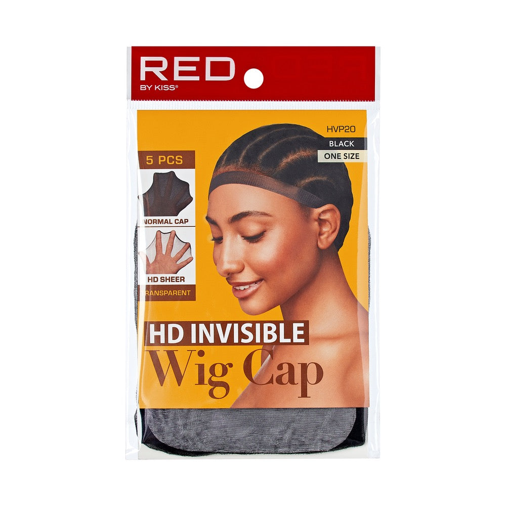 RED HD Stocking Wig Cap 5 pcs Black