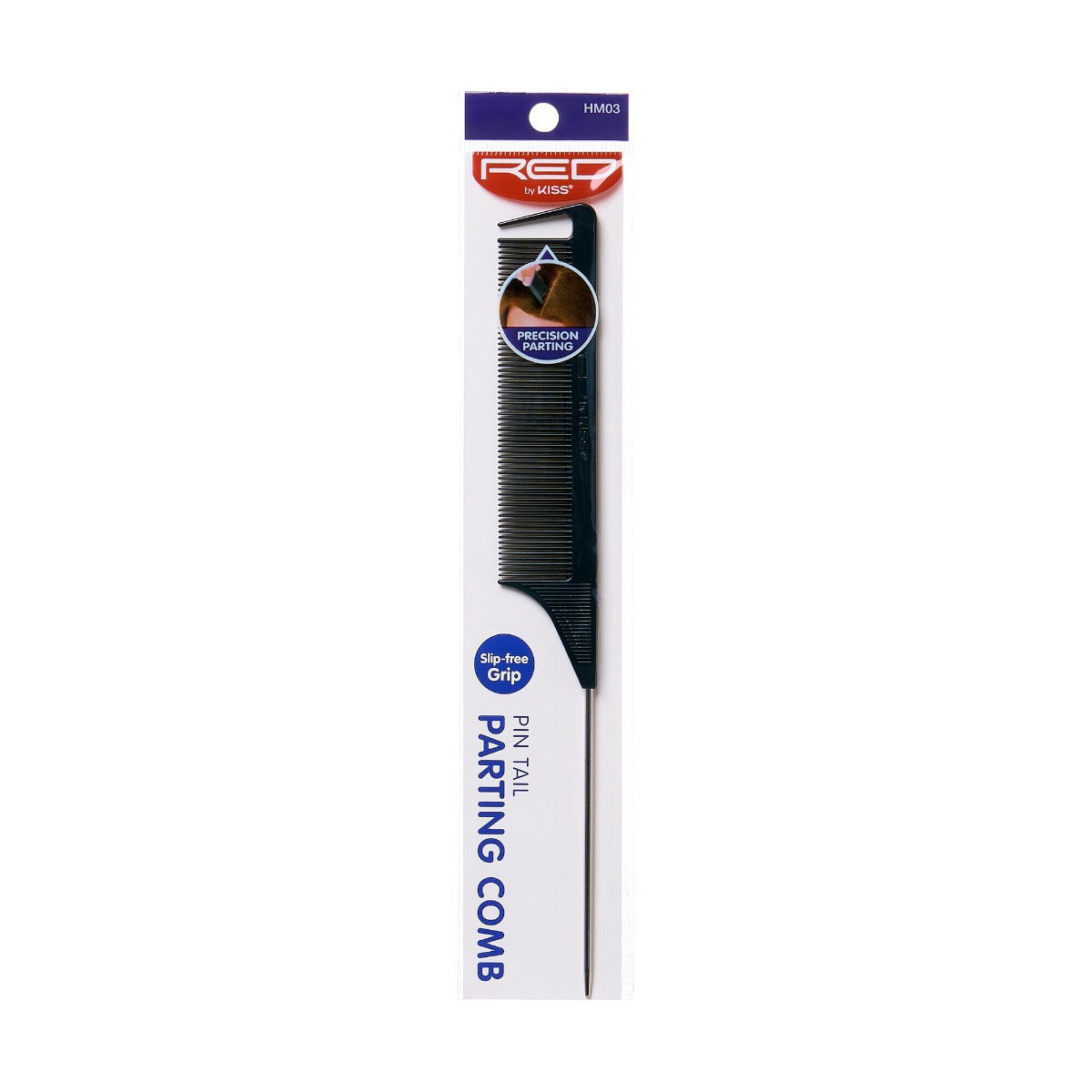 Red Parting Pin Tail Comb Black