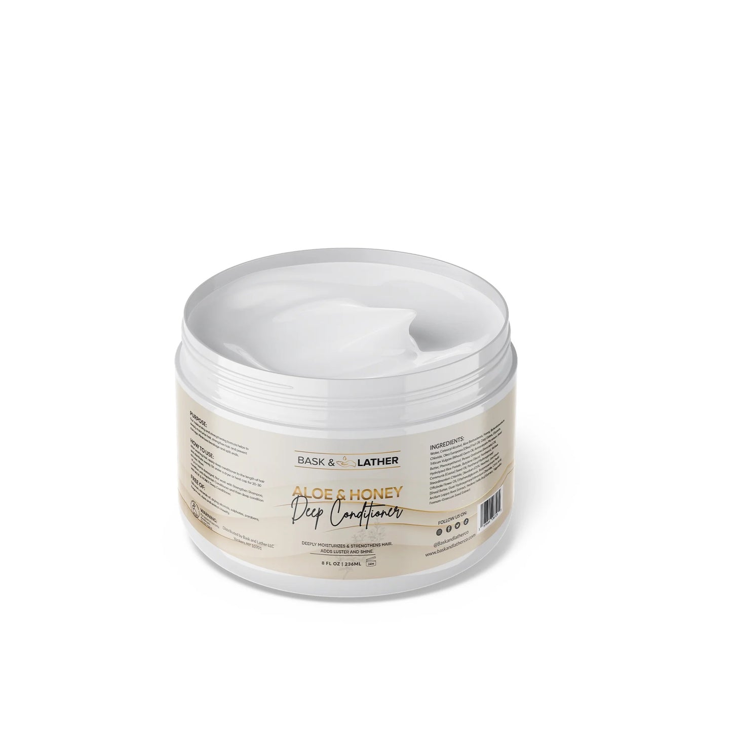Bask & Lather Aloe and Honey Deep Conditioner 8 oz