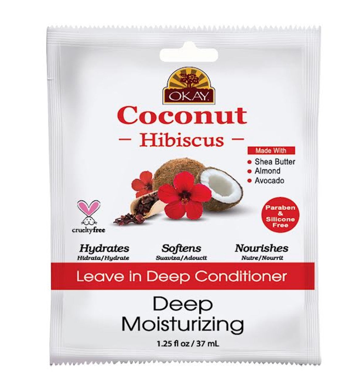 Okay Leave In Conditioner Pack Coconut Hibiscus 1.25 oz