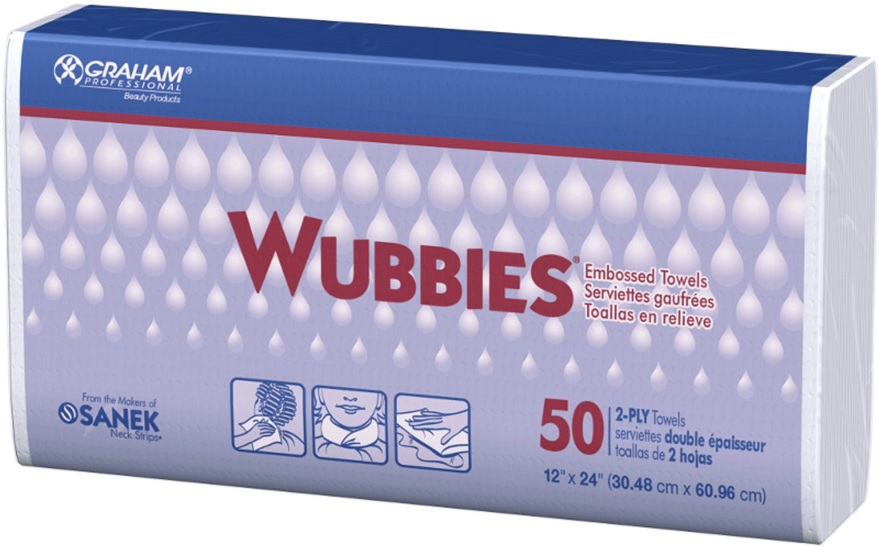 Wubbies Embossed Towels 1200 Single Pack 50 Count