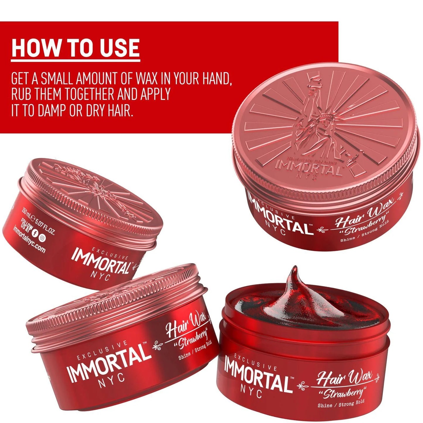 Immortal Hair Wax ''Strawberry'' 5.07 oz