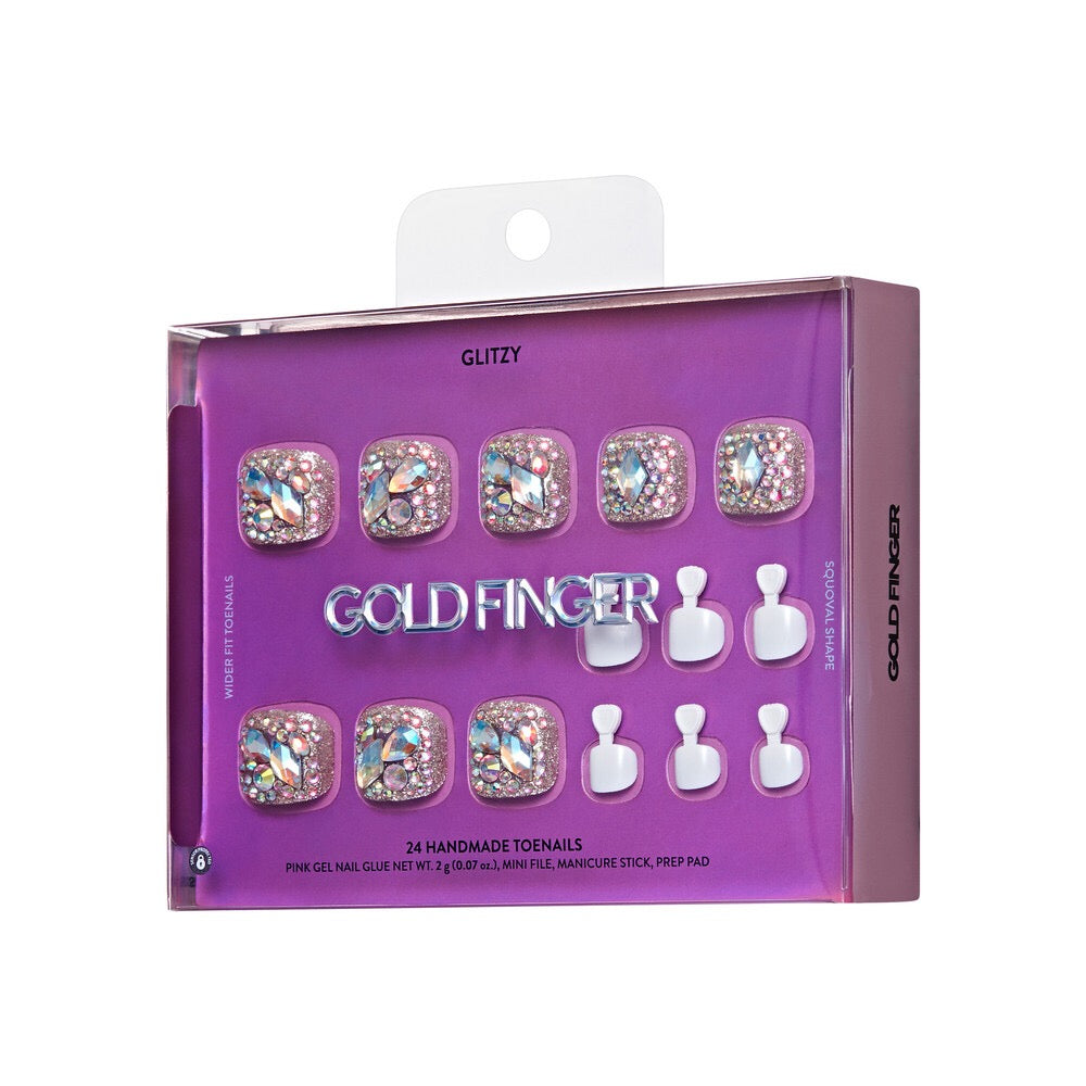 Gold Finger Handmade Toenails - Crown Jewels
