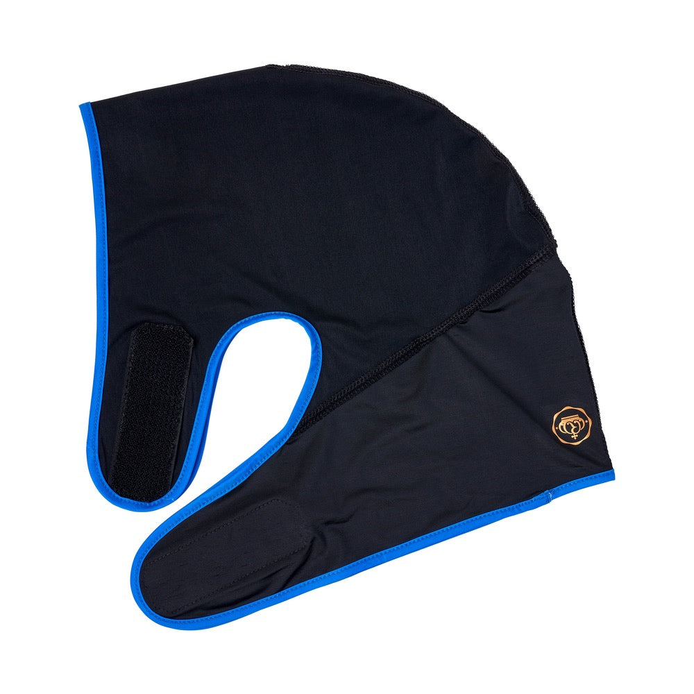 RED Power Wave Compression Durag - Spandex Black and Blue