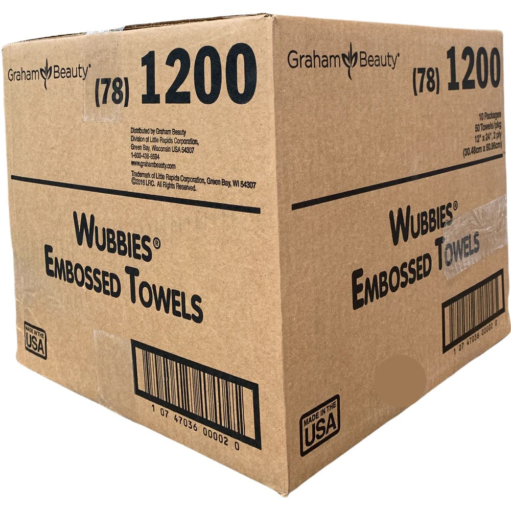 Wubbies Embossed Towels 1200 Case (10 Packs)