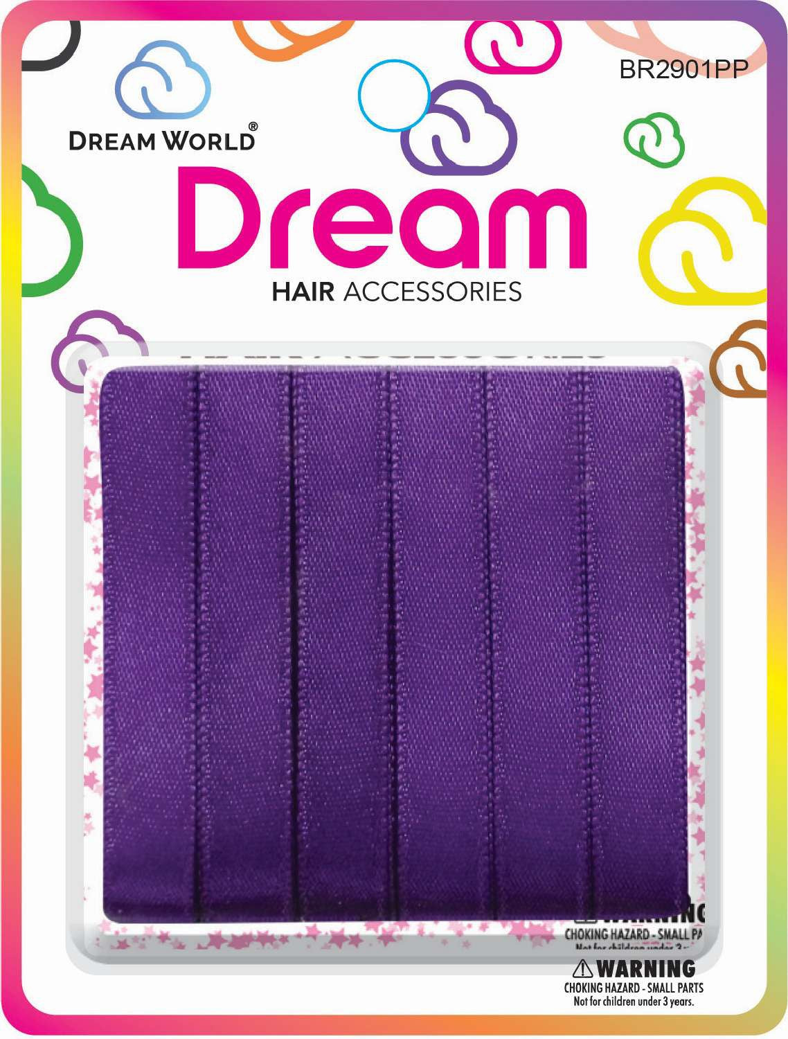DREAM HAIR RIBBON PURPLE 6PC .5 IN