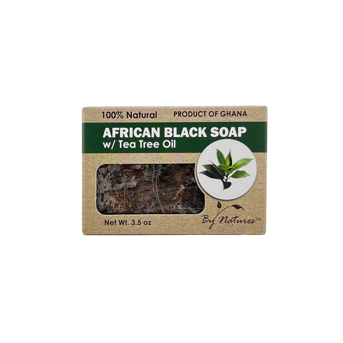 By Natures African Black Soap With Tea Tree Oil 3.5 oz