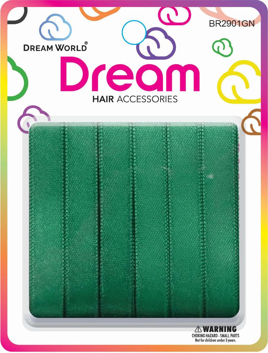 DREAM HAIR RIBBON GREEN 6PC .5 IN