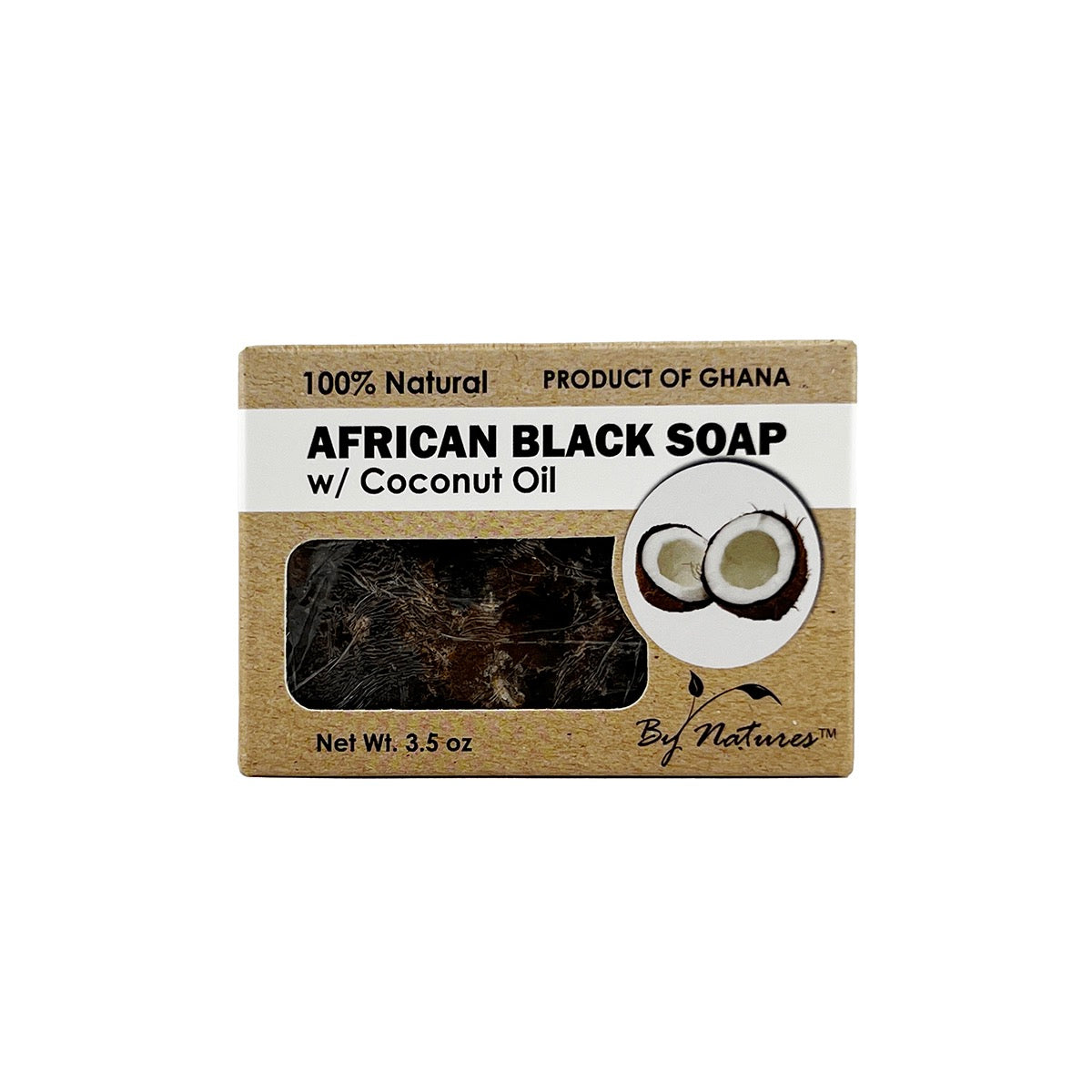 By Natures African Black Soap With Coconut Oil 3.5 oz