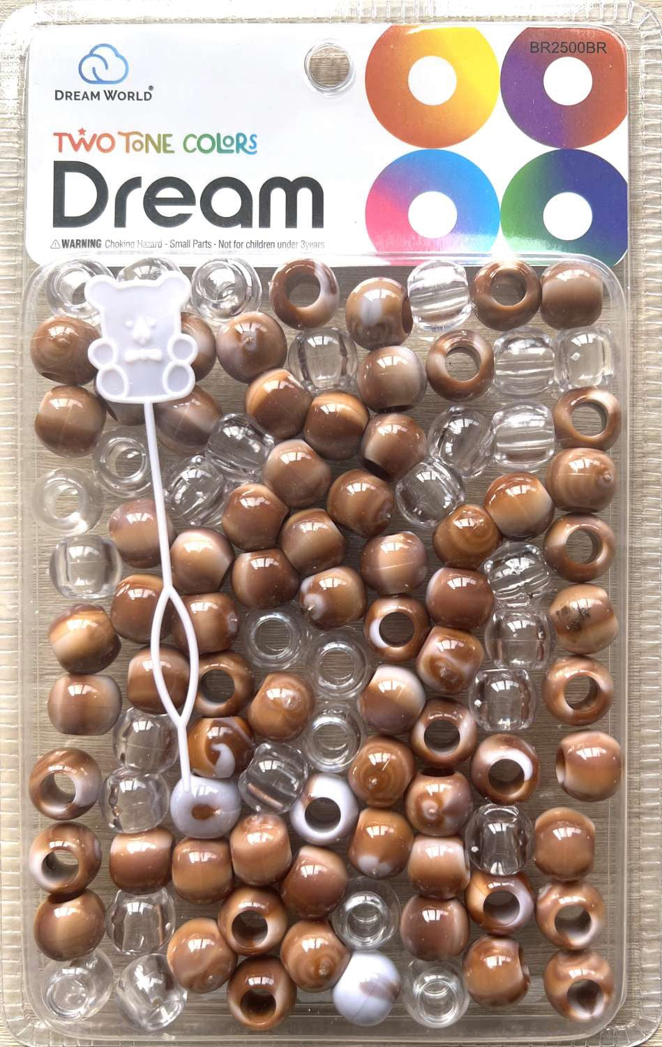 DREAM BEAD 14MM TWO TONE 48PC C/ BROWN