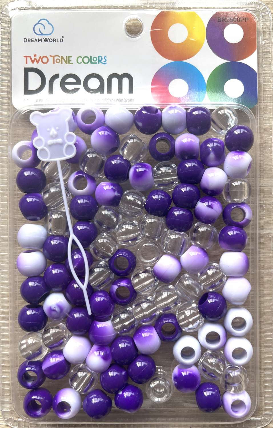 DREAM BEAD 14MM TWO TONE 48PC C/ PURPLE