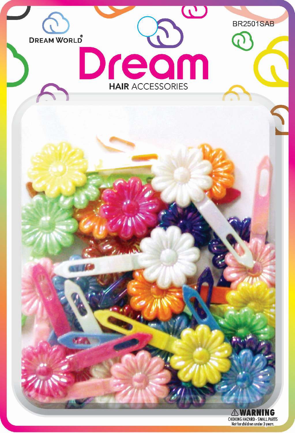 DREAM BARRETTES #01 DAISY 30PC SOLID AURORA BOREALIS