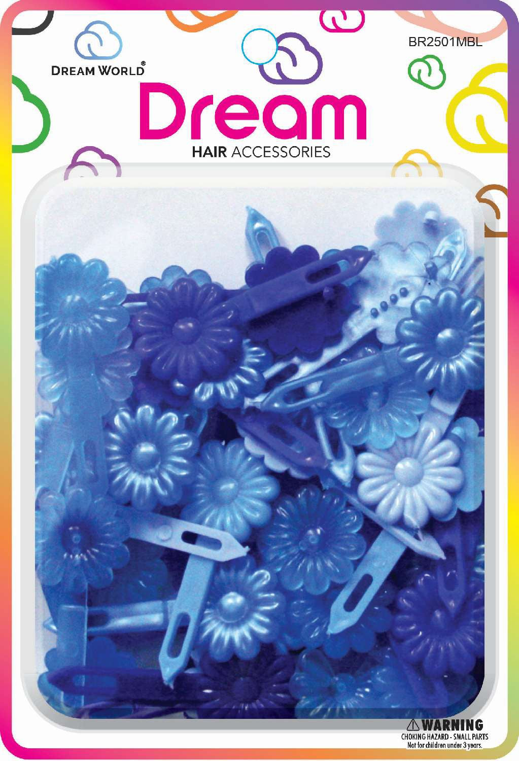 DREAM BARRETTES #01 DAISY 60PC BLUE MIX