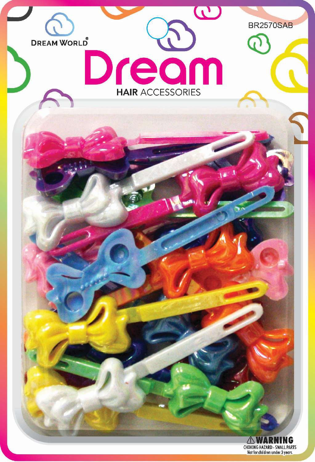 DREAM BARRETTES #70 CREAMY RIBBON 32PC SOLID AURORA BOREALIS