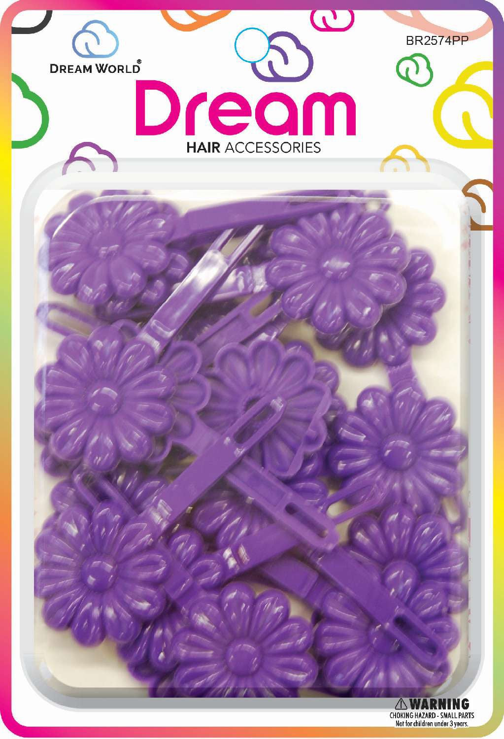 DREAM BARRETTES #74 DAISY 12PC PURPLE