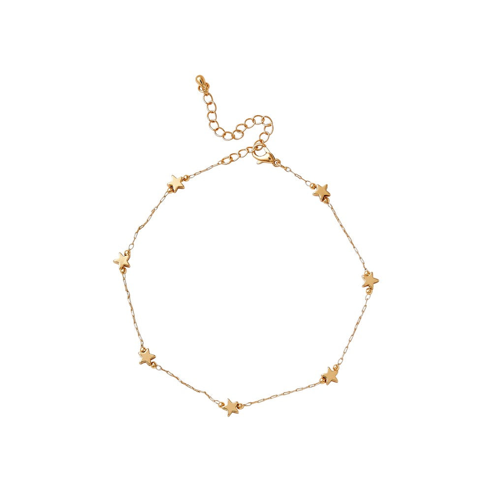 RED Gold Fashion Anklet - Star