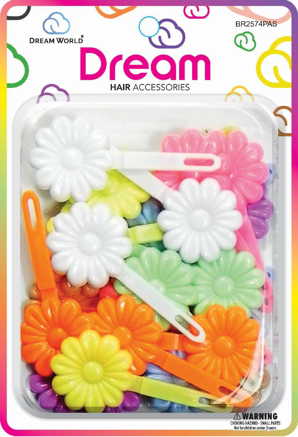 DREAM BARRETTES #74 DAISY 12PC PASTEL