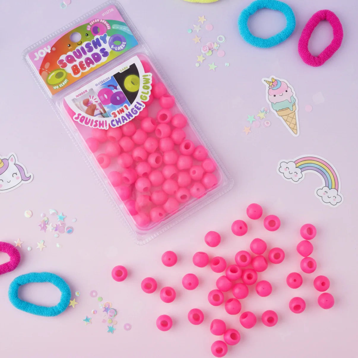 Joy Hair Beads Round Squishy X Large 16776 UV Hot Pink