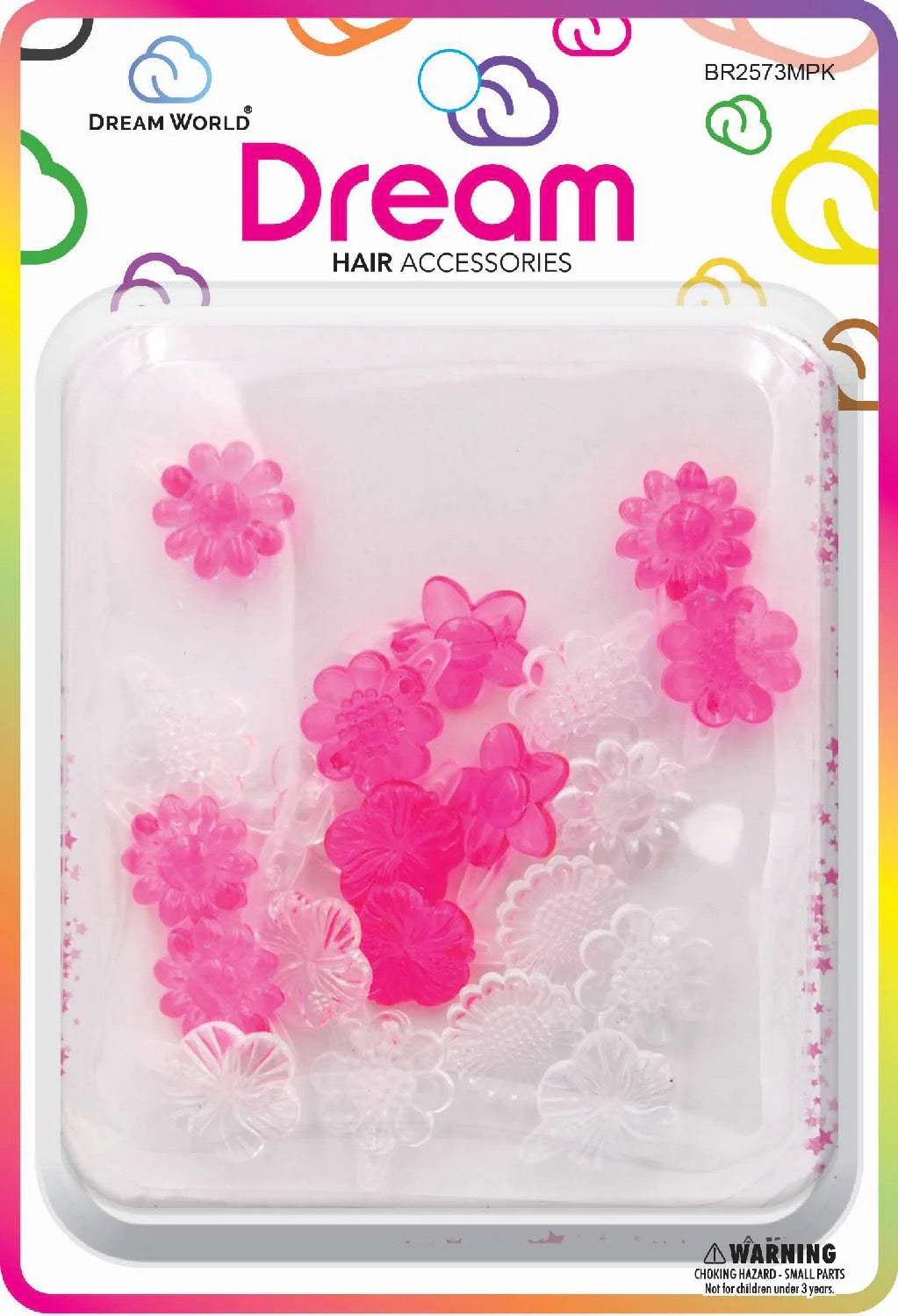 DREAM BARRETTES #72 SUNFLOWER MINI 20PC PINK MIX