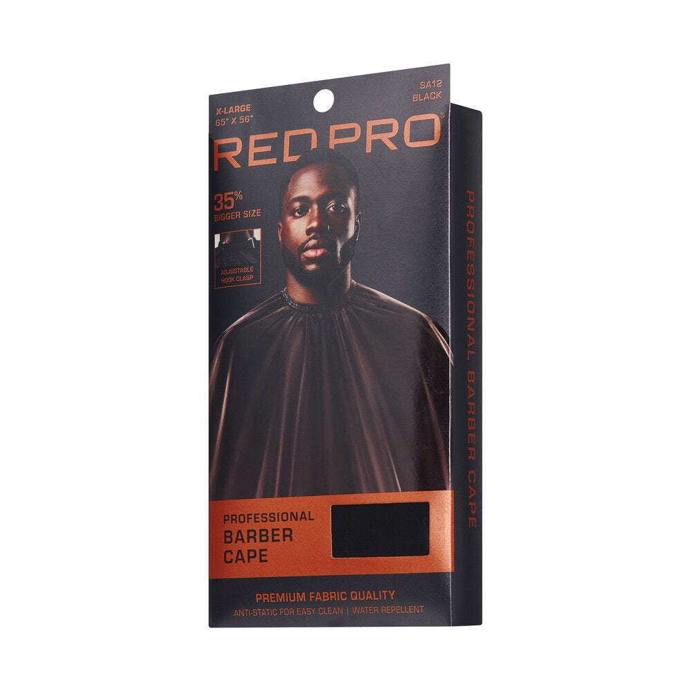 RED PRO Professional Barber Cape - Black