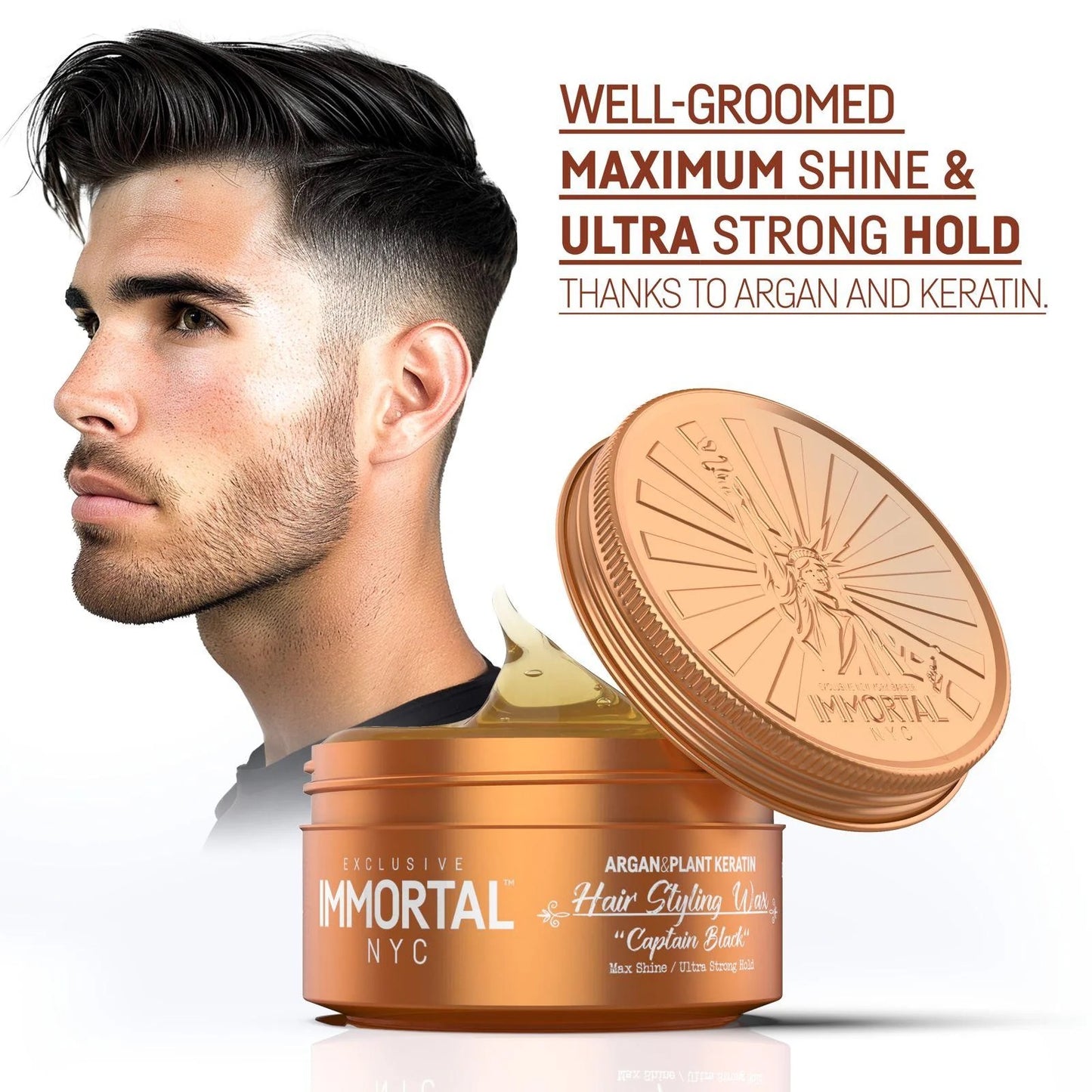 Immortal Hair Styling Wax ''Captain Black'' 5.07 oz