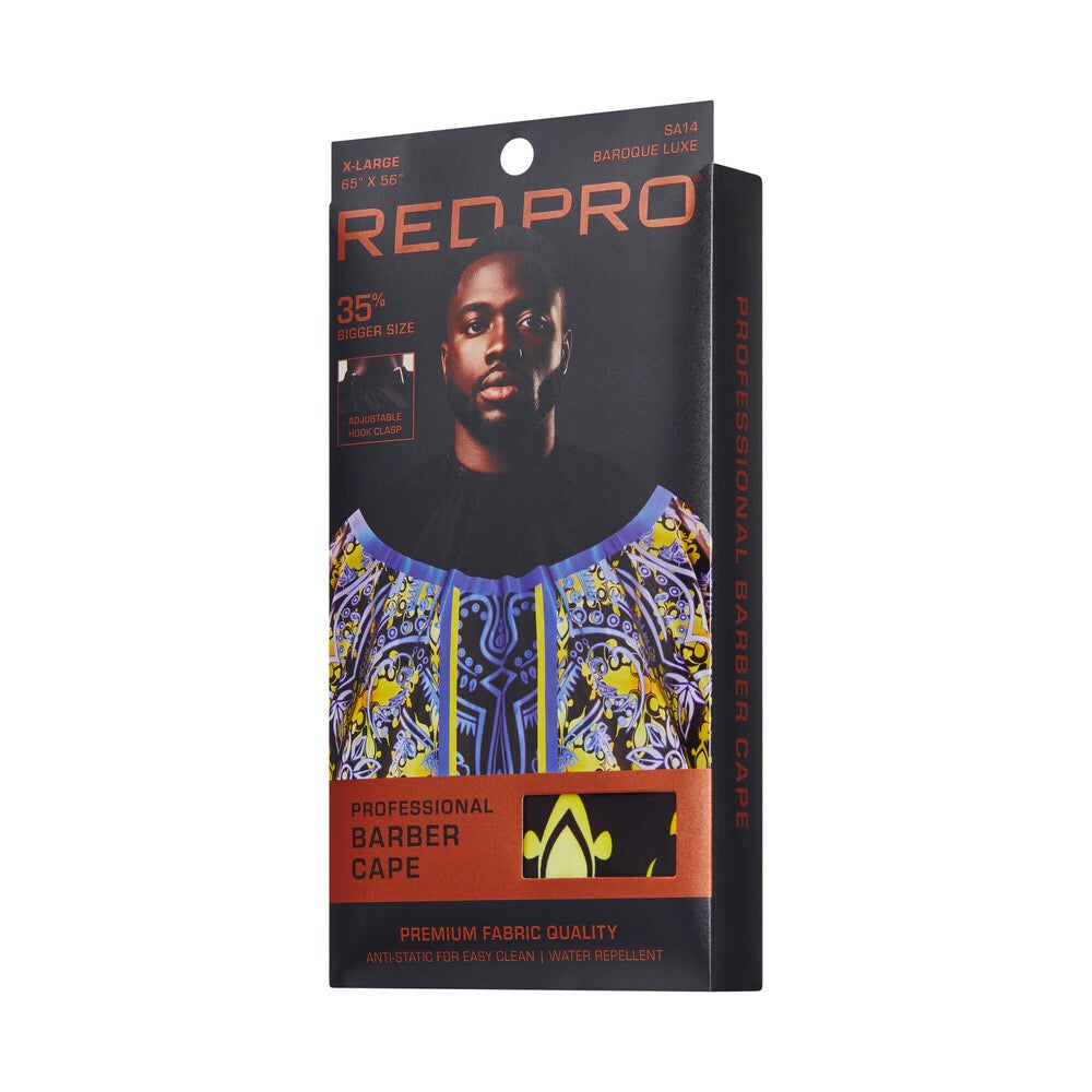 RED PRO Professional Barber Cape - Baroque Luxe