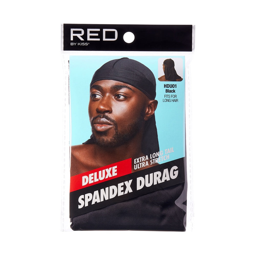 Red Deluxe Spandex Durag Black HDU01