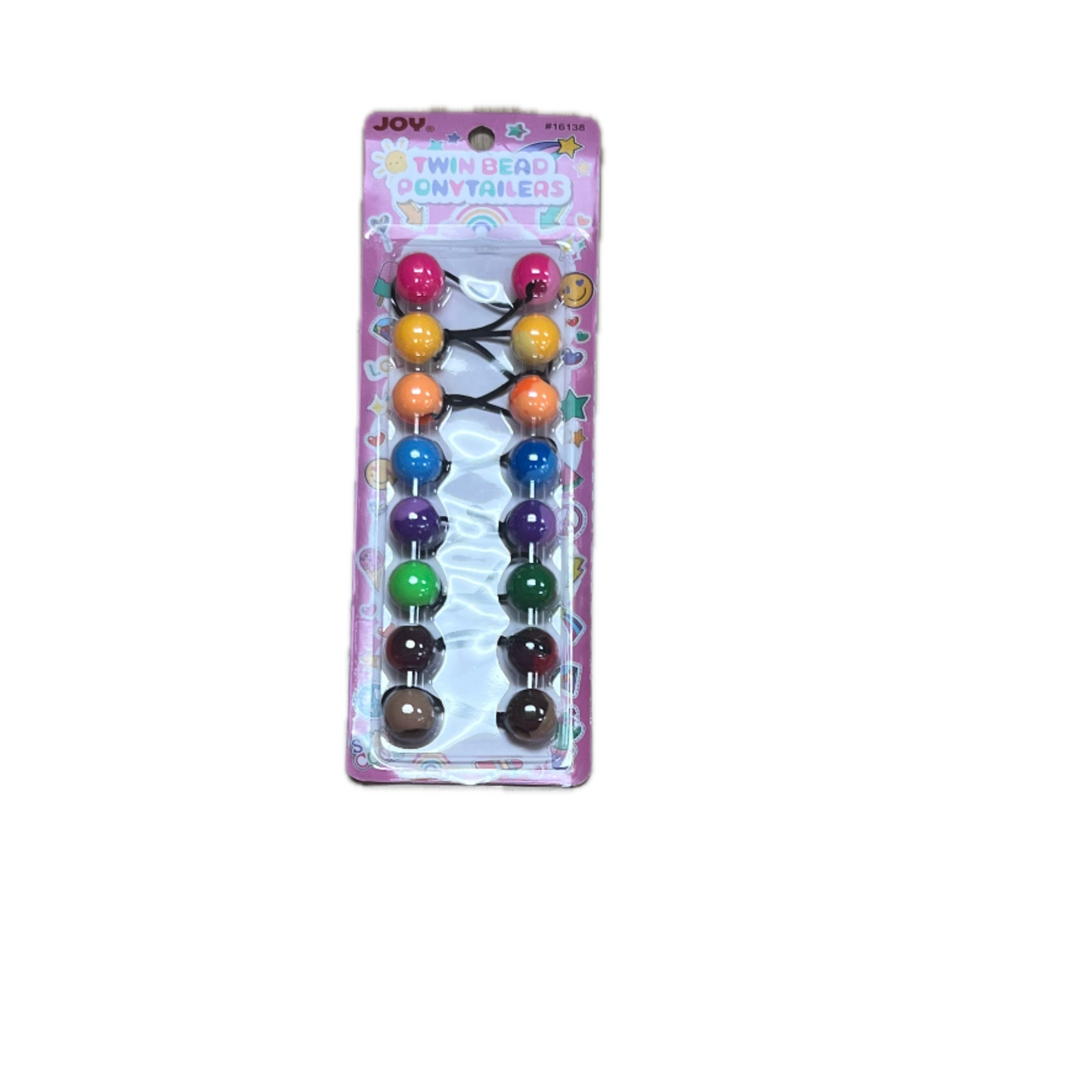 Joy Twin Beads Ponytailers Bobos 20mm 16138 Two Tone Asst Color