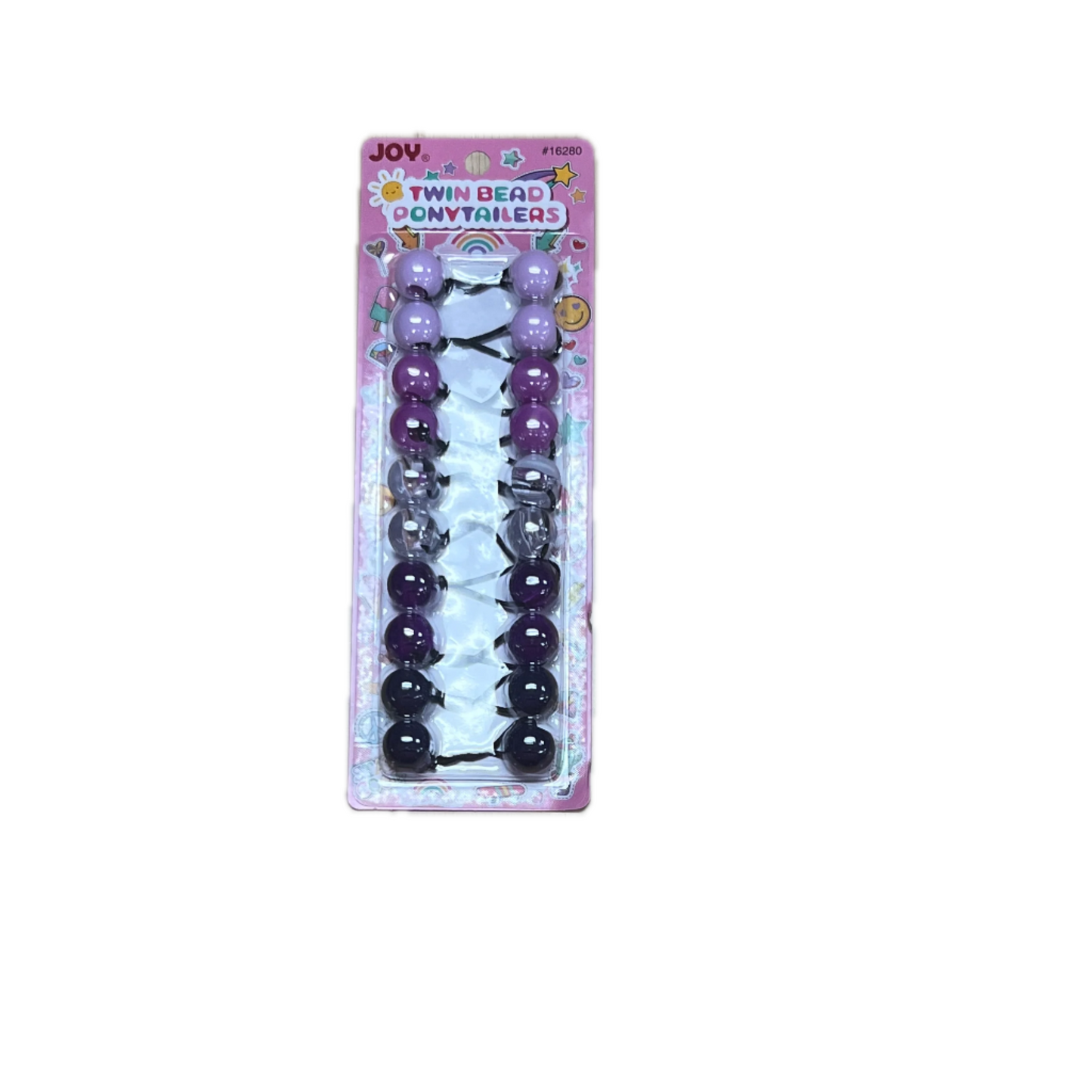 Joy Twin Beads Ponytailers Bobos 20mm 16280 Asst Purple