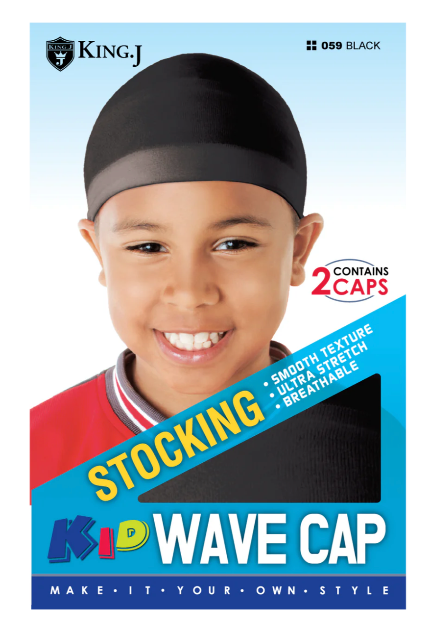 King J Kids Stocking Wave Cap pcs Black – Get Sassy Beauty Supply